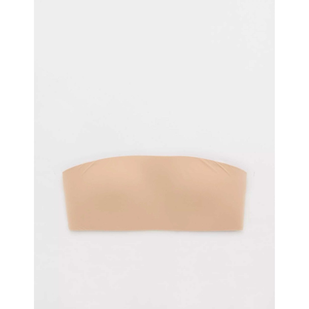 Aerie SMOOTHEZ Lightly Lined Bandeau Bralette Sand Nude Seamless Strapless Bra - Picture 3 of 11